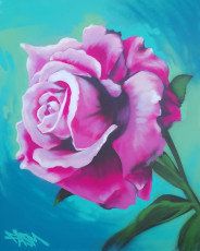 #pretty #pink #flower for sale. 4x5ft. DM me if interested. #graffiti #prettypinkflower #art #artist #canvas #roseart #rose #girly #femanine #tealandpink #spraypaint #spraypaintart #notastreetartist #graffitiartist #cancontrol