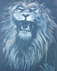 #lion #painting SOLD 3x4ft. DM for purchase. #grayscale #canvas #spraypaint